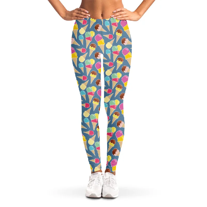 Midnight Sale Colorful Ice Cream Pattern Print Women's Leggings