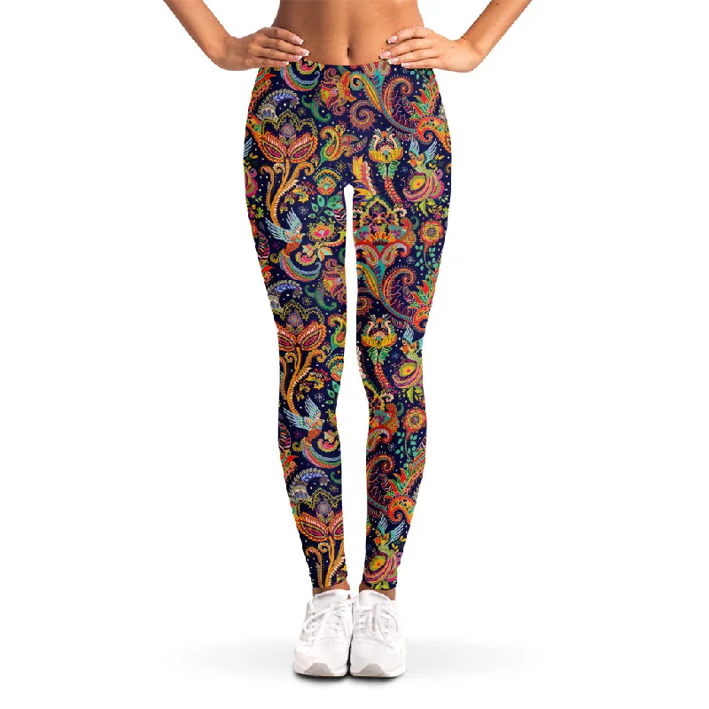 Special Savings Colorful Indian Paisley Pattern Print Women's Leggings