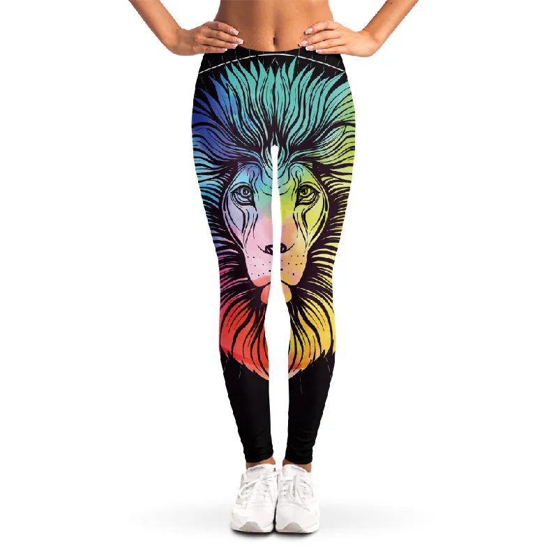 Doorbuster Deal Colorful Leo Sign Print Women's Leggings