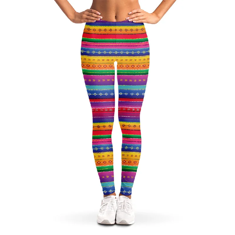 Stock Clearance Colorful Mexican Serape Pattern Print Women's Leggings