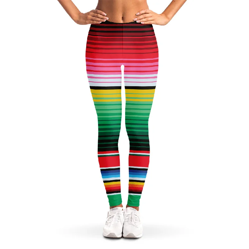 Unmissable Offer Colorful Mexican Serape Stripe Print Women's Leggings