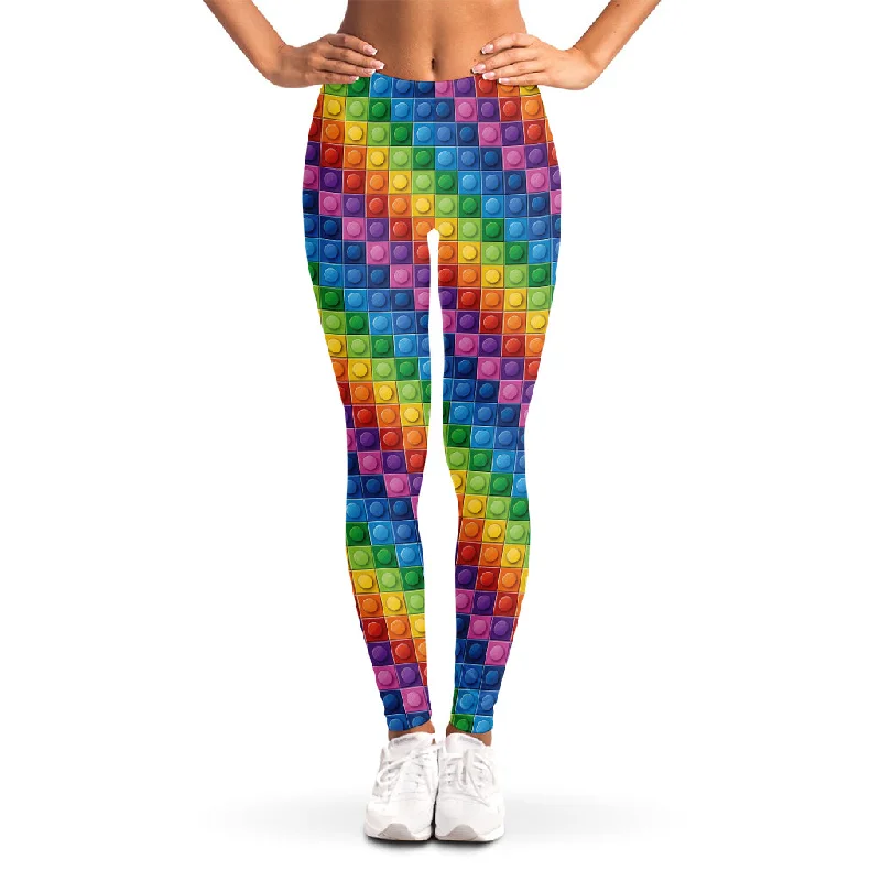 Sale Event Colorful Plastic Building Blocks Print Women's Leggings