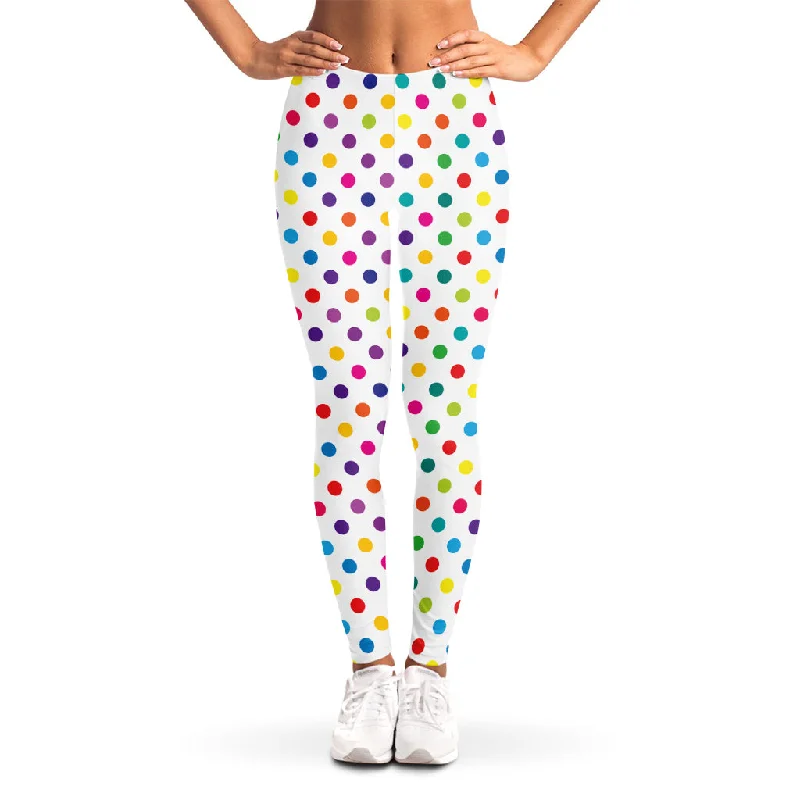 Overstock Colorful Polka Dot Pattern Print Women's Leggings