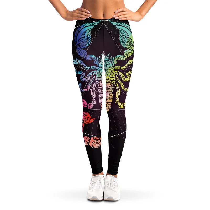 Limited Availability Colorful Scorpio Sign Print Women's Leggings