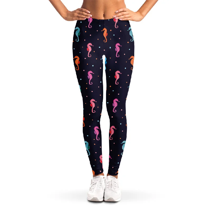 Crazy Deals Colorful Seahorse Pattern Print Women's Leggings