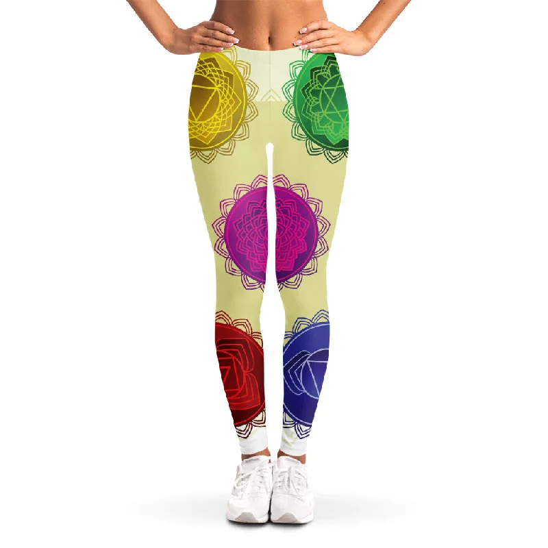 Don't Wait Colorful Seven Chakras Print Women's Leggings