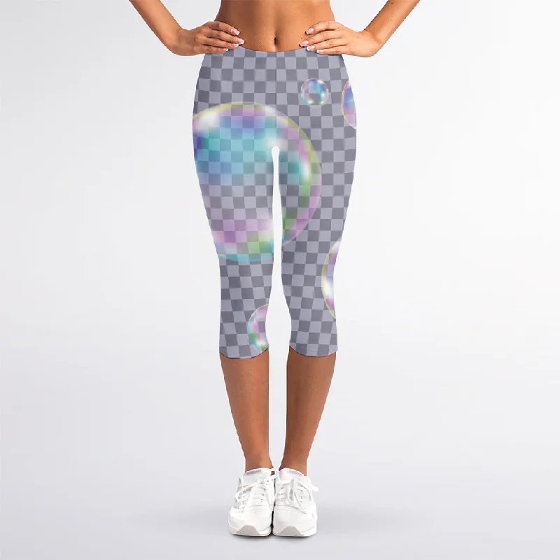 Daily Deals Colorful Soap Bubble Print Women's Capri Leggings