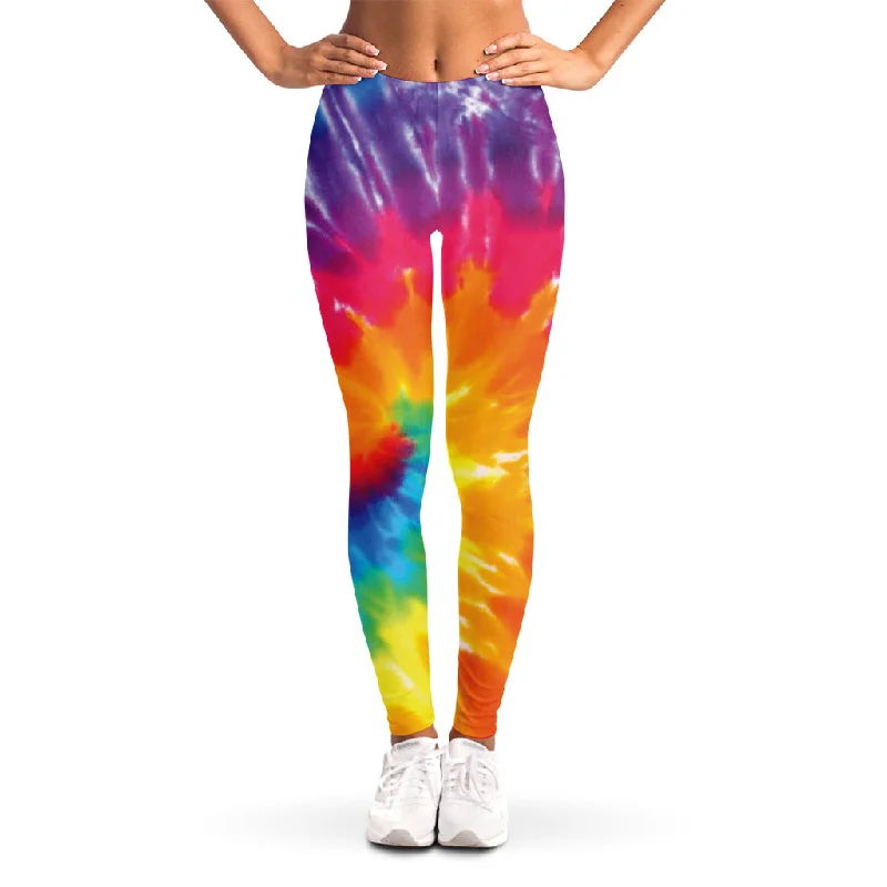 Incredible Offers Colorful Spiral Tie Dye Print Women's Leggings