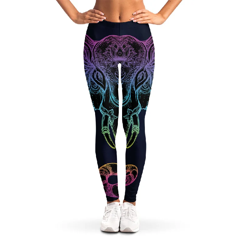 Bonus Savings Colorful Spiritual Elephant Print Women's Leggings