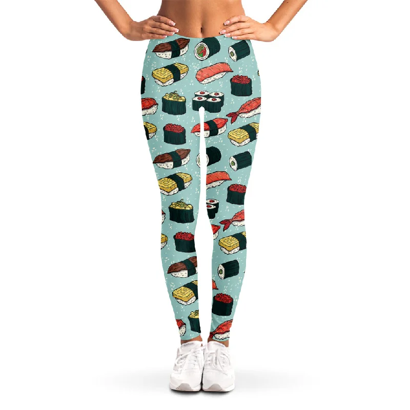 Special Savings Colorful Sushi And Rolls Pattern Print Women's Leggings