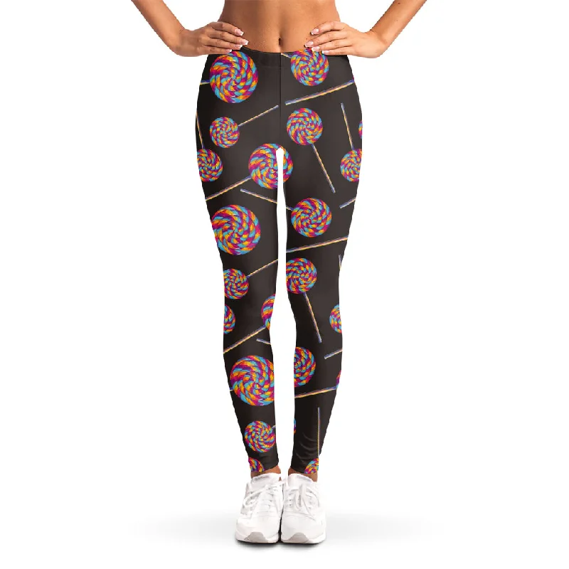 Exclusive Offers Colorful Swirl Lollipop Pattern Print Women's Leggings