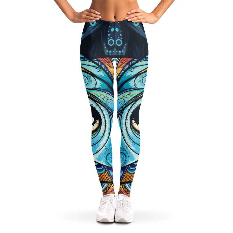 Clearance Items Colorful Tribal Owl Print Women's Leggings
