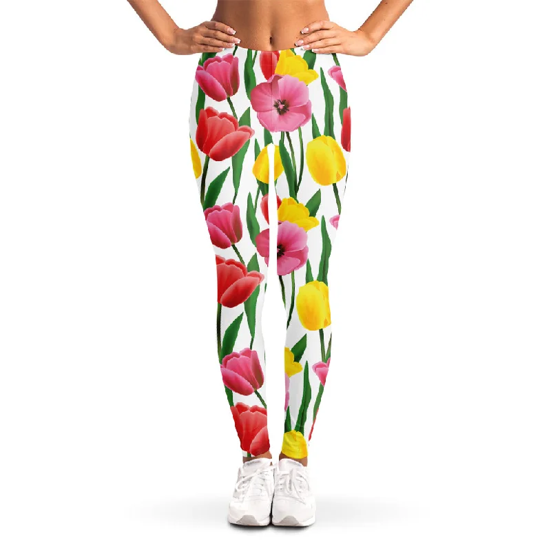 Big Savings Colorful Tulip Pattern Print Women's Leggings