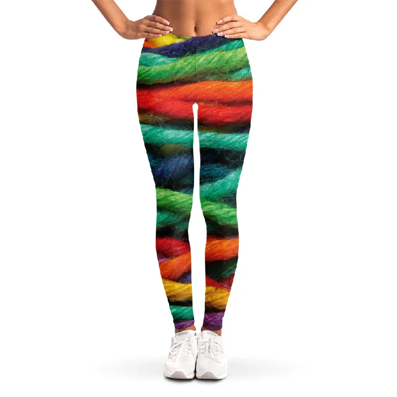 Steals and Deals Colorful Yarn Print Women's Leggings