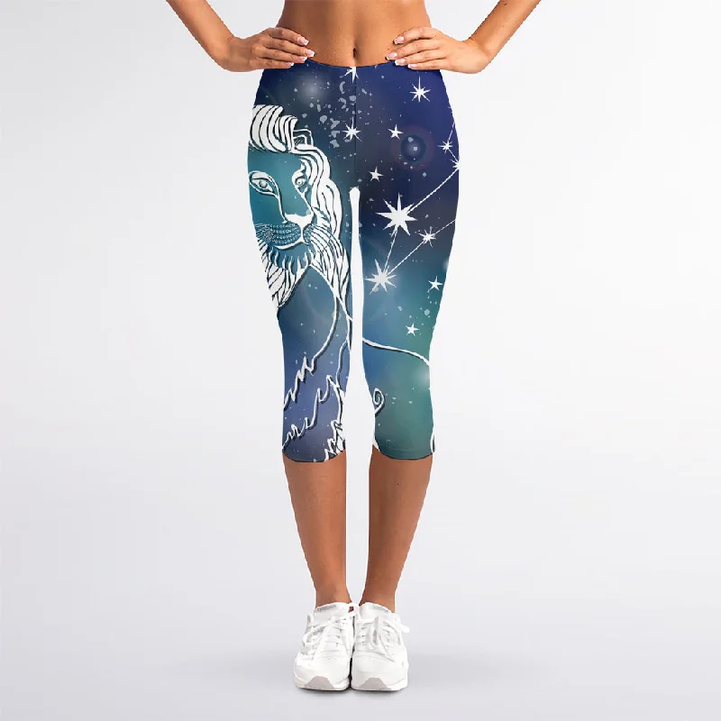 Don't Wait Constellation Of Leo Print Women's Capri Leggings