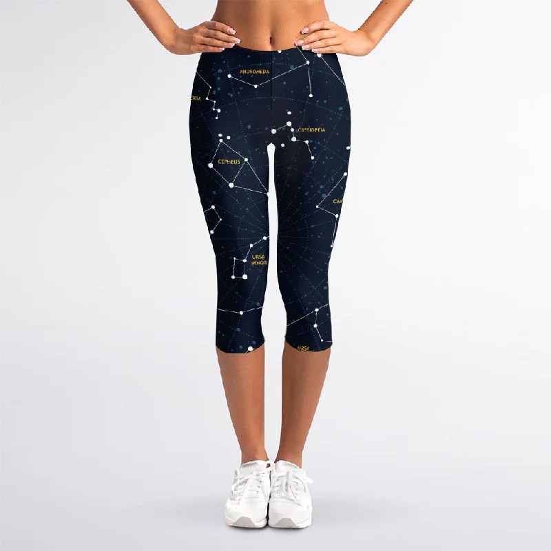 Buy Now Constellation Sky Map Print Women's Capri Leggings