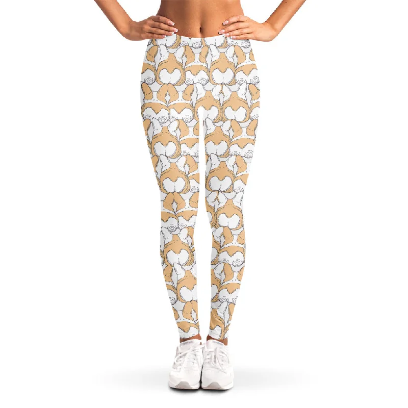 Best Bargains Corgi Butt Pattern Print Women's Leggings