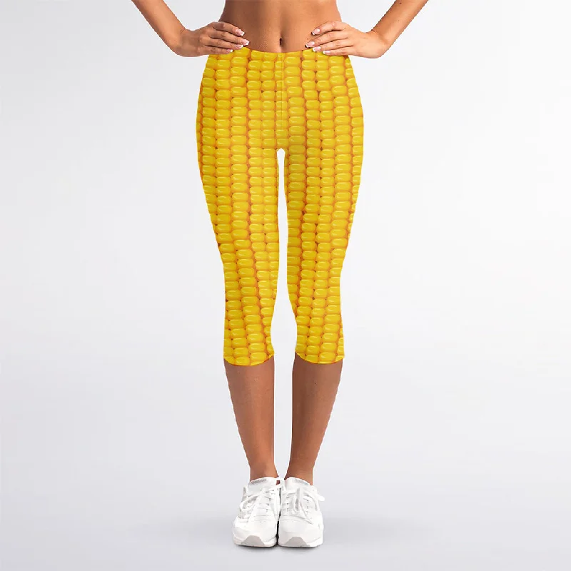 Grand Opening Sale Corn Print Women's Capri Leggings