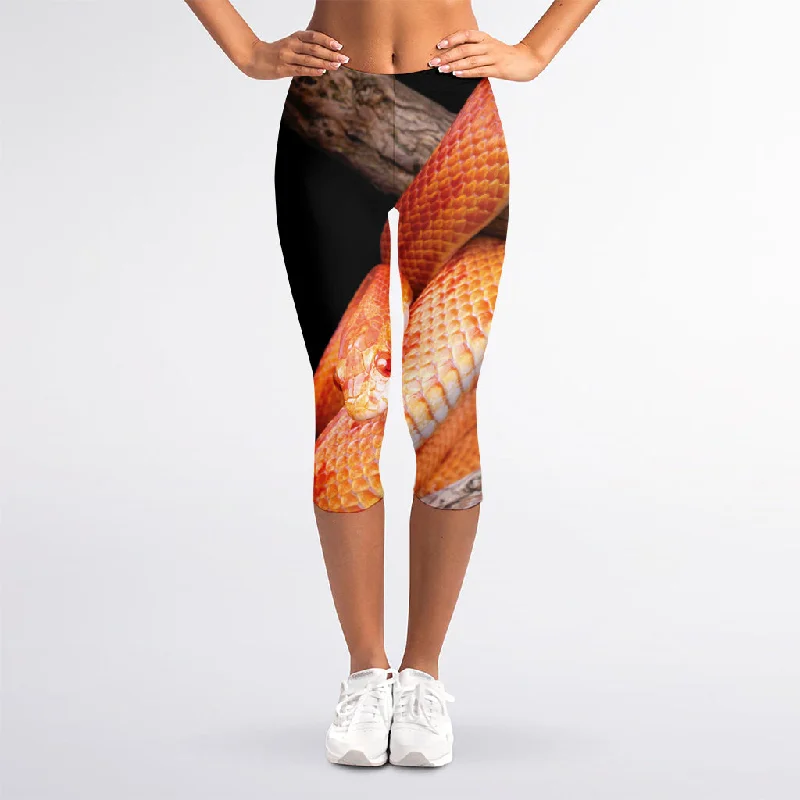 Warehouse Sale Corn Snake Print Women's Capri Leggings