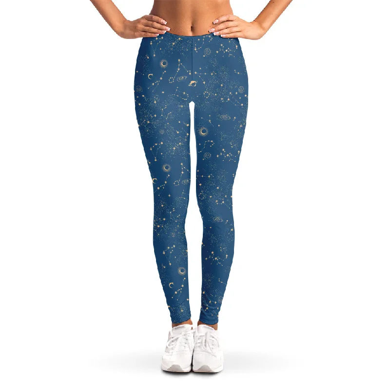 Savings Event Cosmic Constellation Pattern Print Women's Leggings