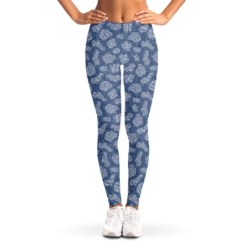 Factory Direct Sale Cow Denim Jeans Pattern Print Women's Leggings