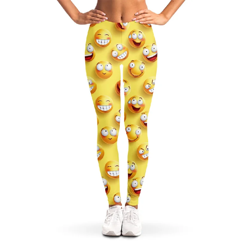 Price Blitz Crazy Emoji Pattern Print Women's Leggings