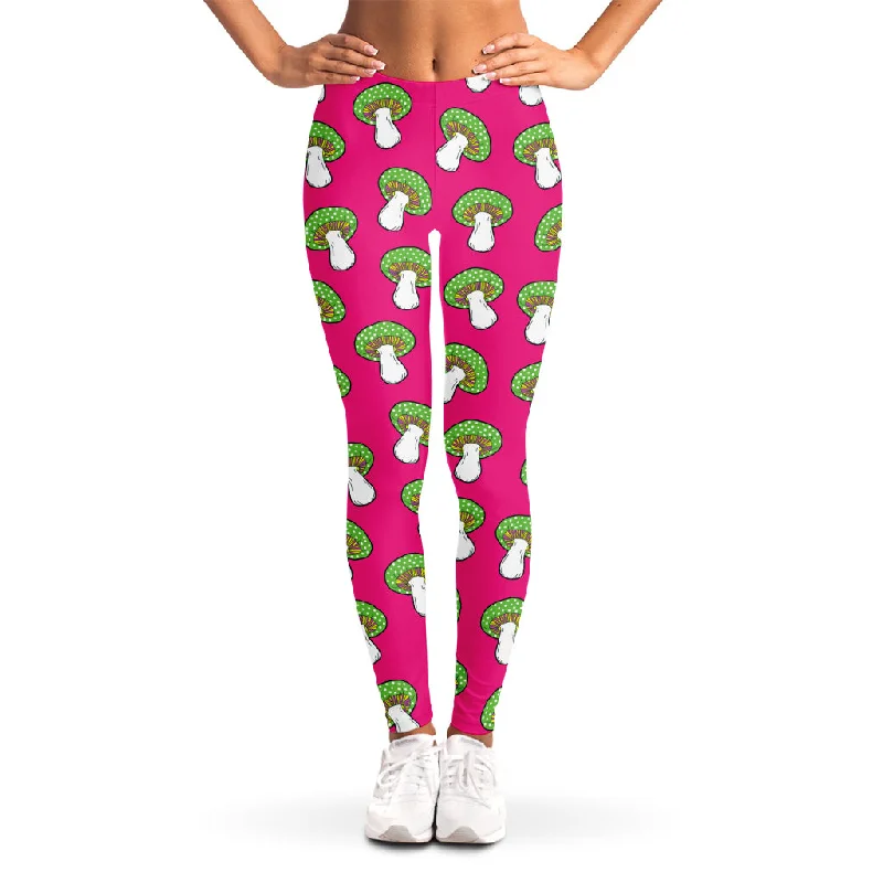 Closeout Sale Crazy Mushroom Pattern Print Women's Leggings