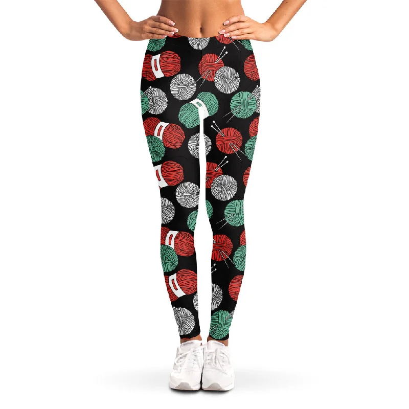 Limited Time Discount Crochet Yarn Pattern Print Women's Leggings