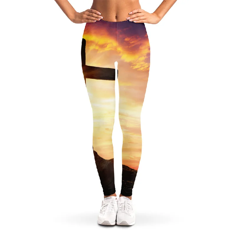 Instant Savings Crucifixion Of Jesus Christ Print Women's Leggings