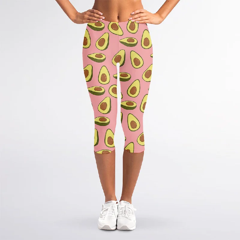 Markdowns Cute Avocado Pattern Print Women's Capri Leggings