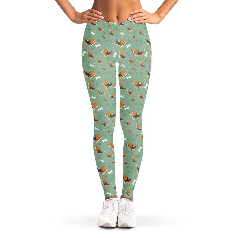 Members Only Cute Beagle Puppy Pattern Print Women's Leggings