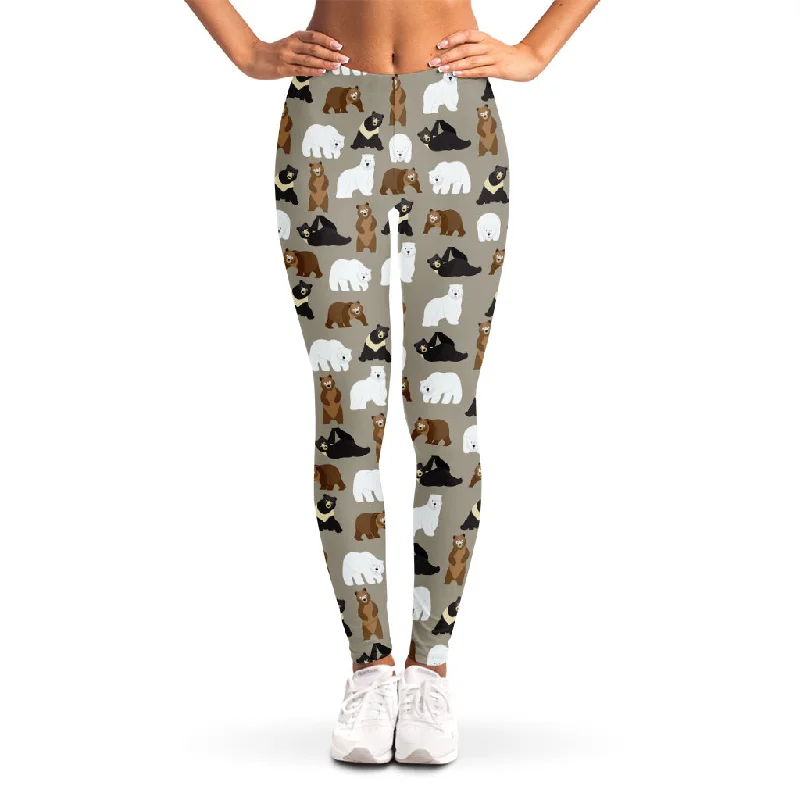 Weekend Special Cute Bear Pattern Print Women's Leggings