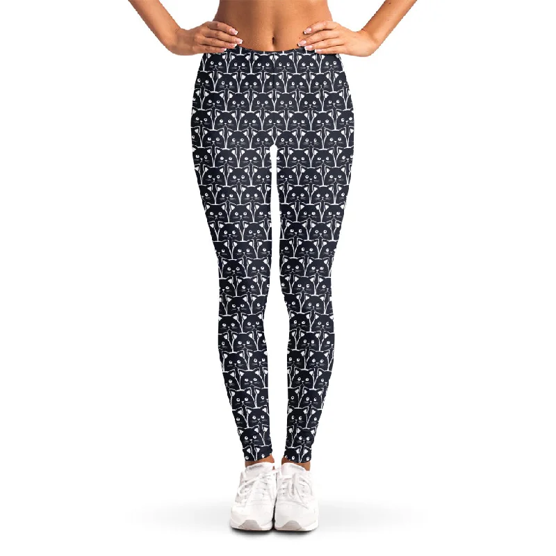 Unbeatable Prices Cute Black Cat Pattern Print Women's Leggings
