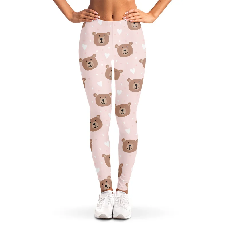 Year-End Clearance Cute Brown Bear Pattern Print Women's Leggings