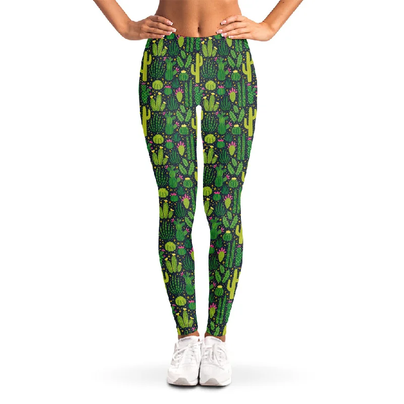 Reduced Prices Cute Cactus Plant Pattern Print Women's Leggings