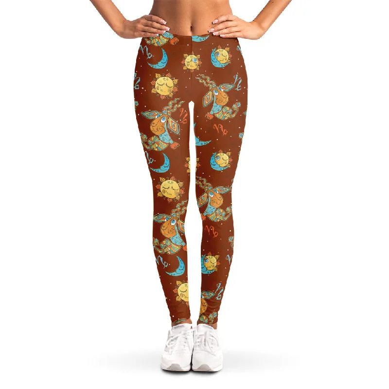 Crazy Deals Cute Cartoon Capricorn Pattern Print Women's Leggings
