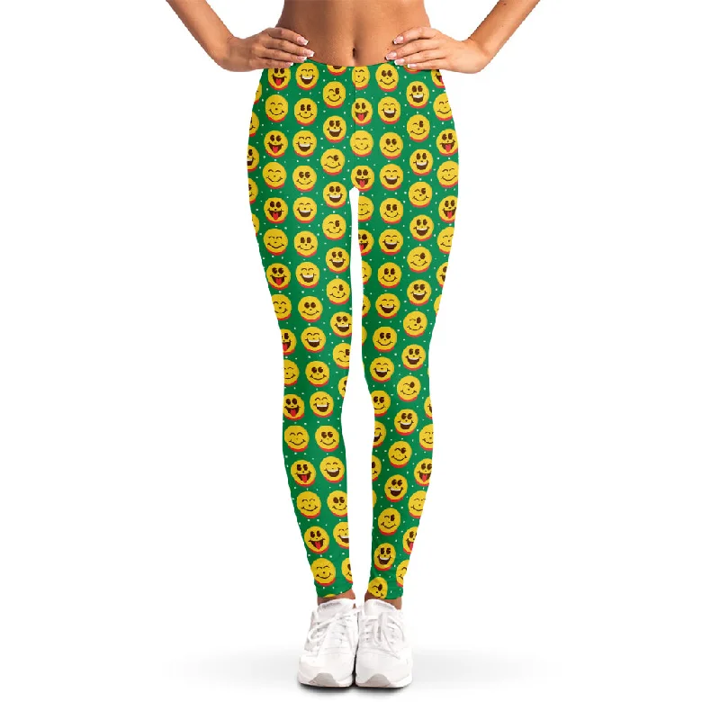 Special Discount Cute Christmas Emoji Pattern Print Women's Leggings