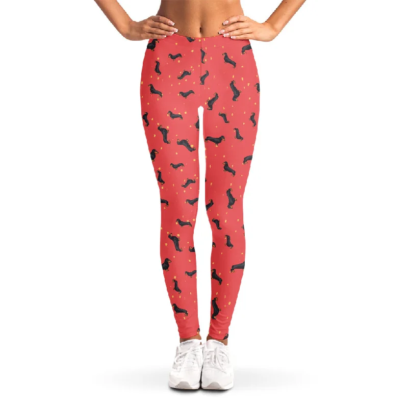 Markdowns Cute Dachshund Pattern Print Women's Leggings