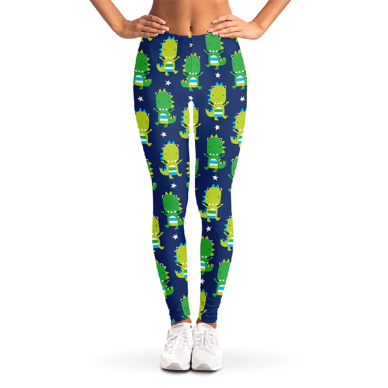Daily Deals Cute Dino T-Rex Pattern Print Women's Leggings