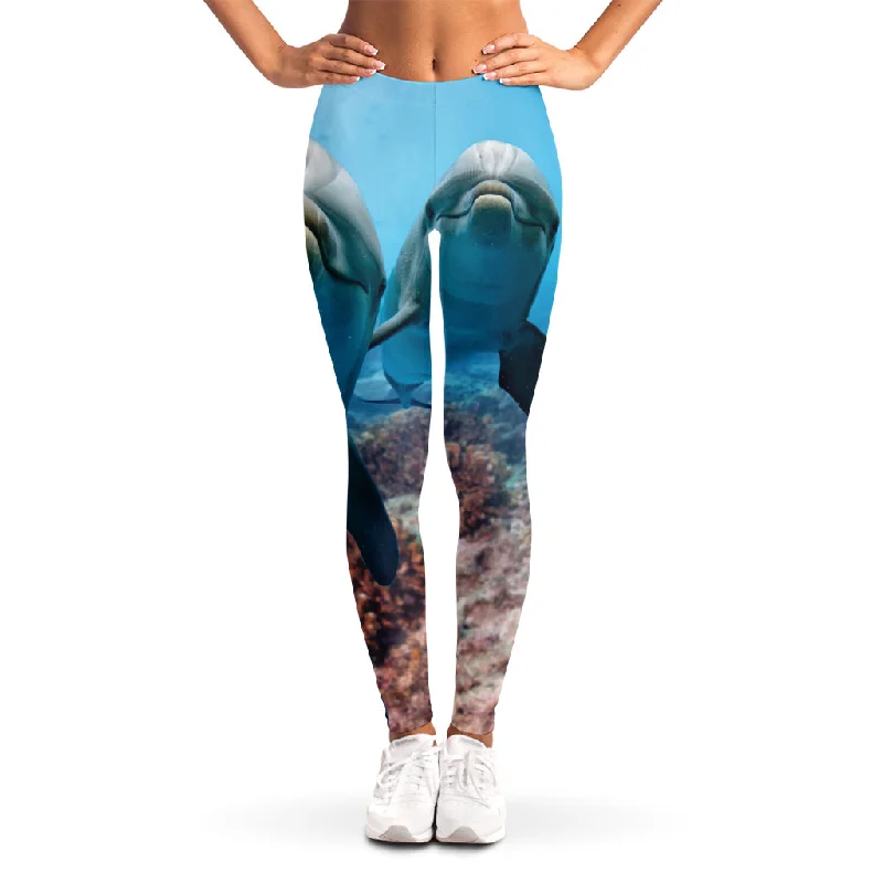 Deal Explosion Cute Dolphins In The Ocean Print Women's Leggings
