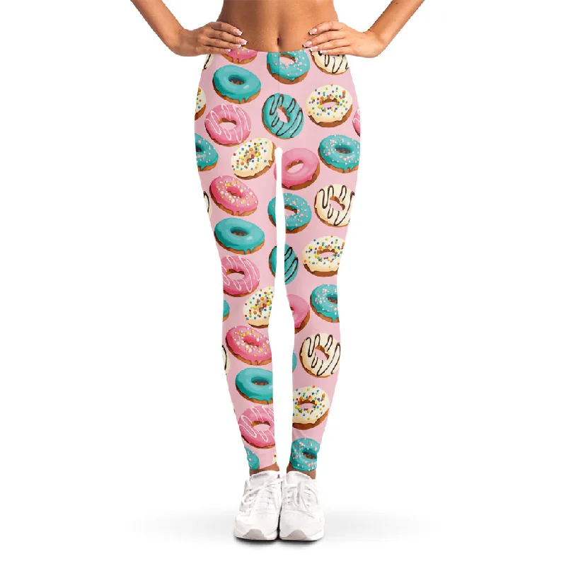 Can't Miss Cute Donut Pattern Print Women's Leggings