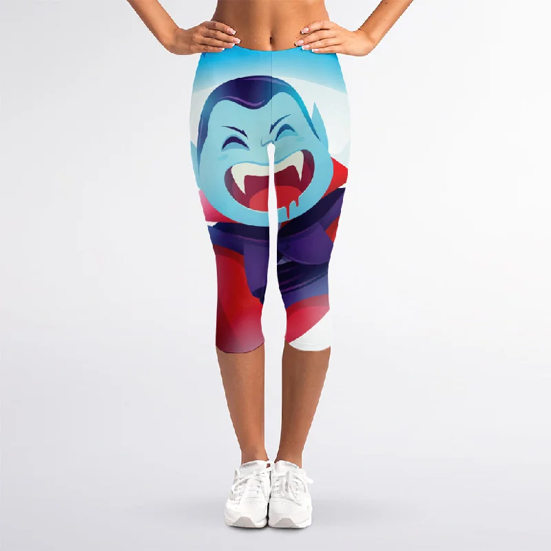 Exclusive Online Offer Cute Dracula Print Women's Capri Leggings