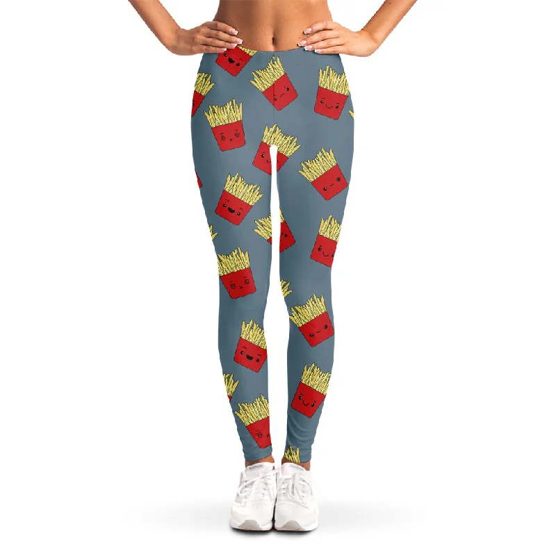 Markdown Madness Cute French Fries Pattern Print Women's Leggings