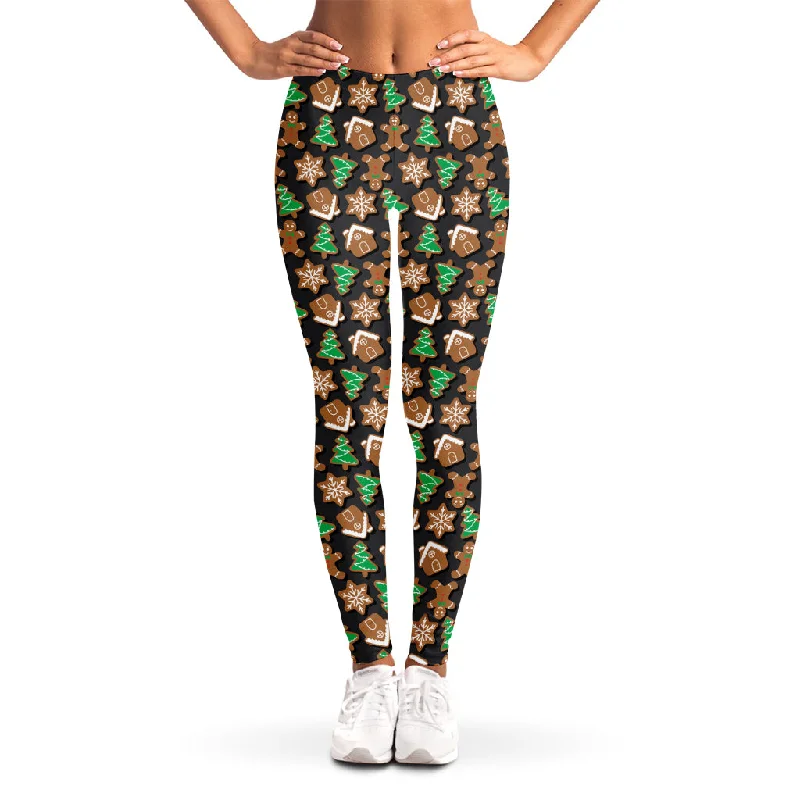 Limited Edition Cute Gingerbread Pattern Print Women's Leggings