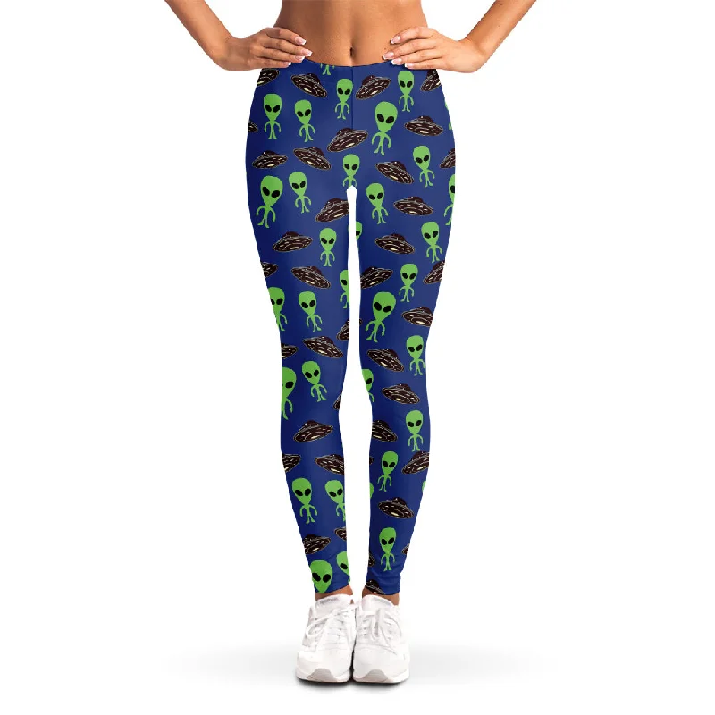 Exclusive Access Cute Green Alien UFO Print Women's Leggings