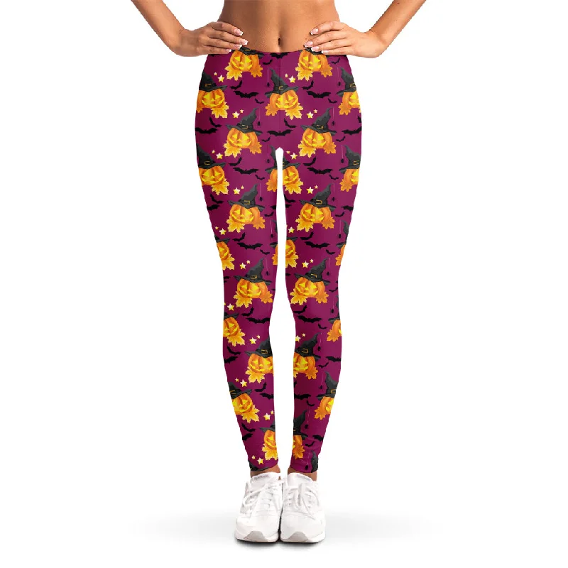 Holiday Sale Cute Halloween Pumpkin Witch Print Women's Leggings
