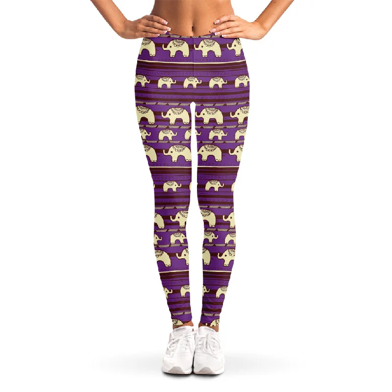 Take Advantage Cute Indian Tribal Elephant Print Women's Leggings