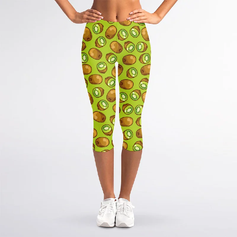 Great Deals Cute Kiwi Pattern Print Women's Capri Leggings