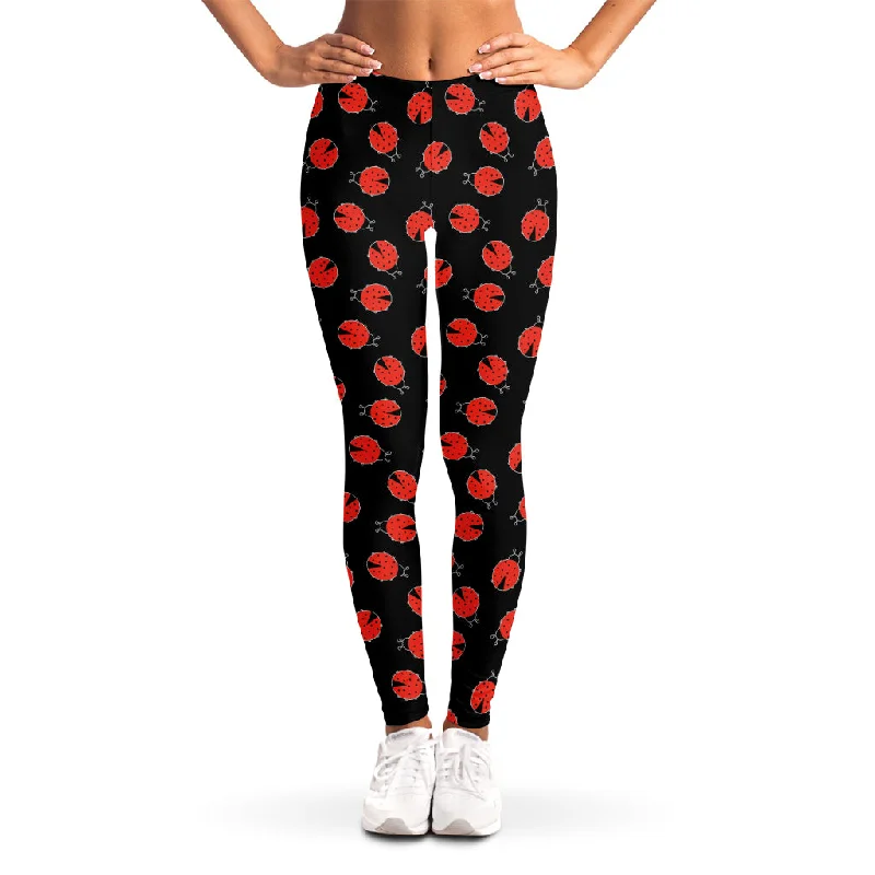 Special Price Cute Ladybird Pattern Print Women's Leggings
