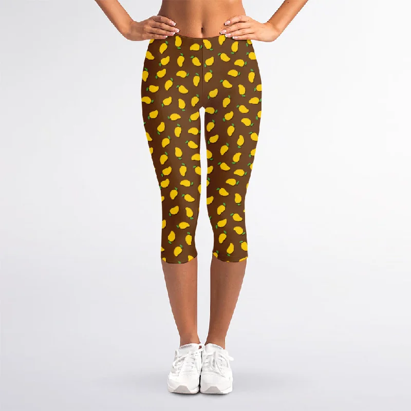 Fantastic Deals Cute Mango Pattern Print Women's Capri Leggings